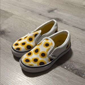 Vans Kids Sunflower Slip-On Shoes - Yellow and White